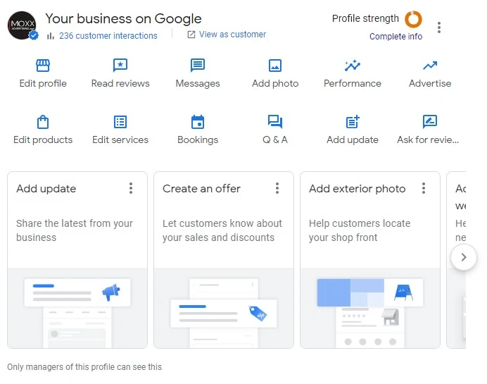 Google My Business profile