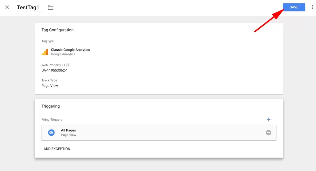 Google Tag Manager - save your tag