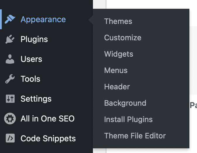 Access the WordPress theme file editor