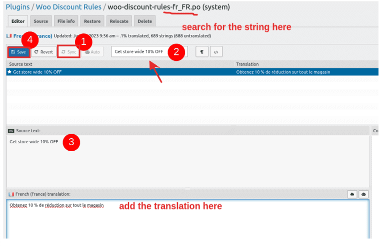 Detailed photo showing the translate process
