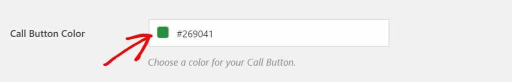 Click to call button color selection for WordPress