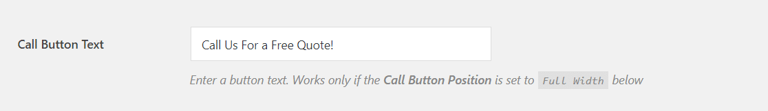 Naming Click to call button for WordPress