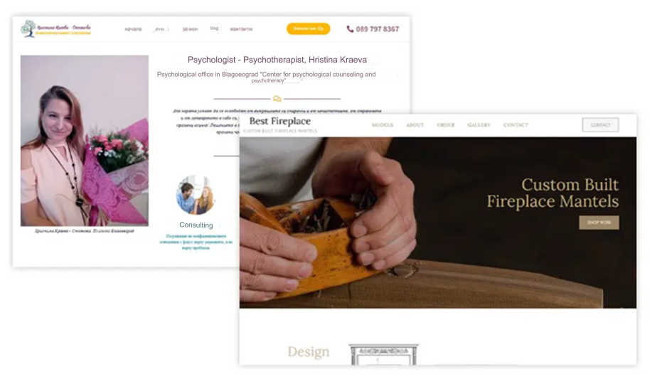 Example web design of a website type brochure 