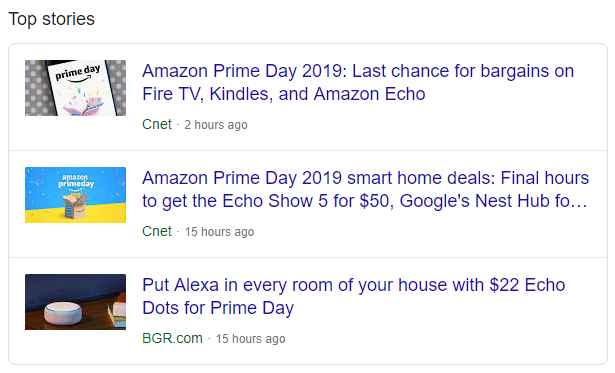 Display a rich snippet on Google News after being Googled